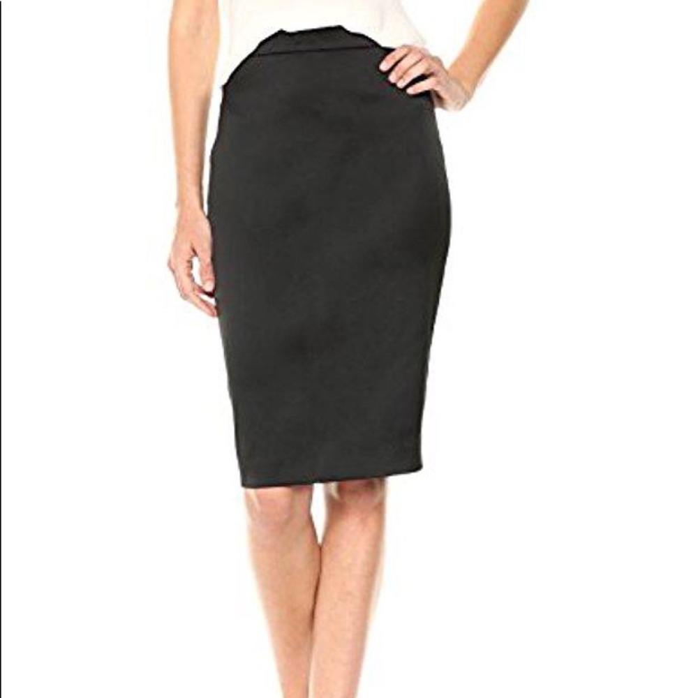 Theory Black Silk Pencil Skirt - (fits like 0)